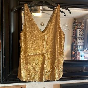 Gold Sequin Camisole Top